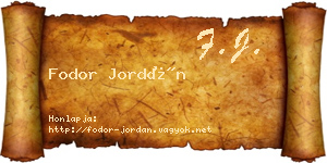 Fodor Jordán névjegykártya